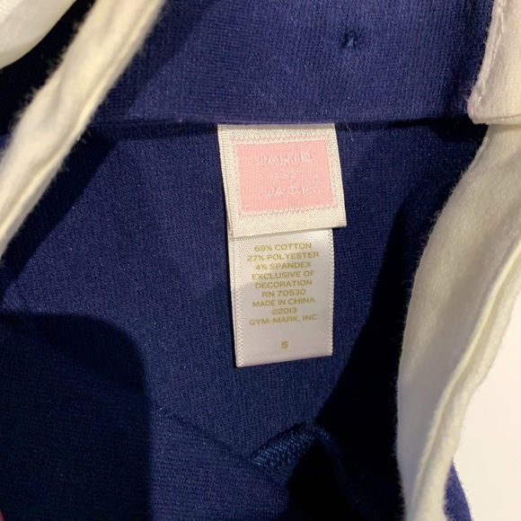 Jamie and Jack girls navy blue and cream dress - Picture 3 of 4